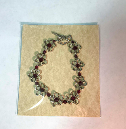 Garnet Daisy Bracelet