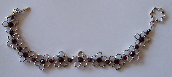 Garnet Daisy Bracelet