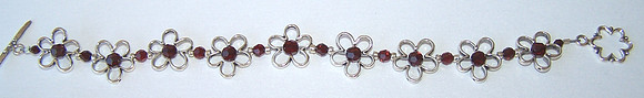 Garnet Daisy Bracelet
